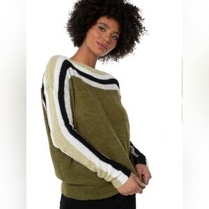 Liverpool Los Angeles Oversized Knit Sweater Olive Heather Size Medium NWT